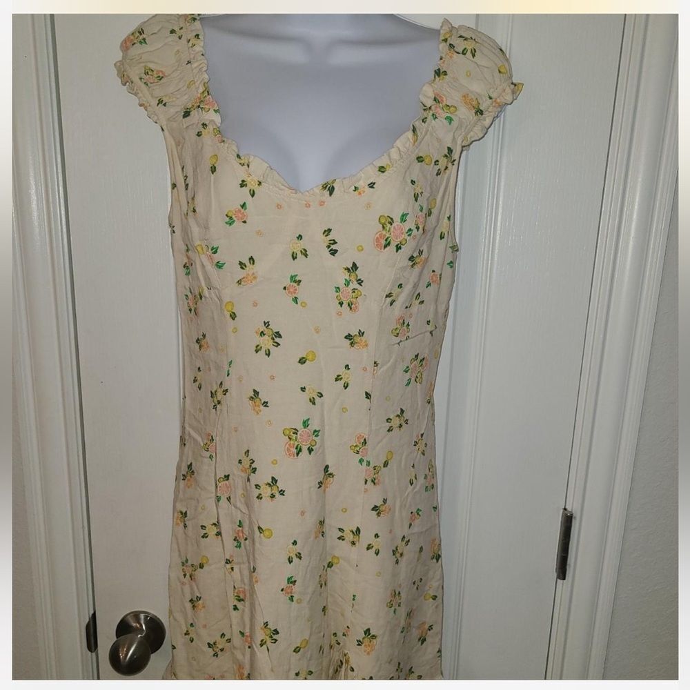 Free People Cream Puff Sleeve Mini Sundress